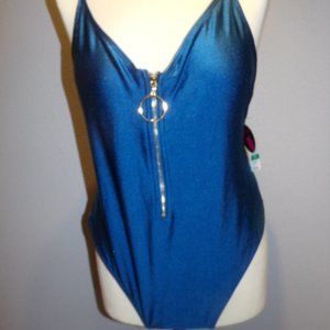 NWT No Boundaries Size XL (15-17) Earth Blue Front Zipper Closure